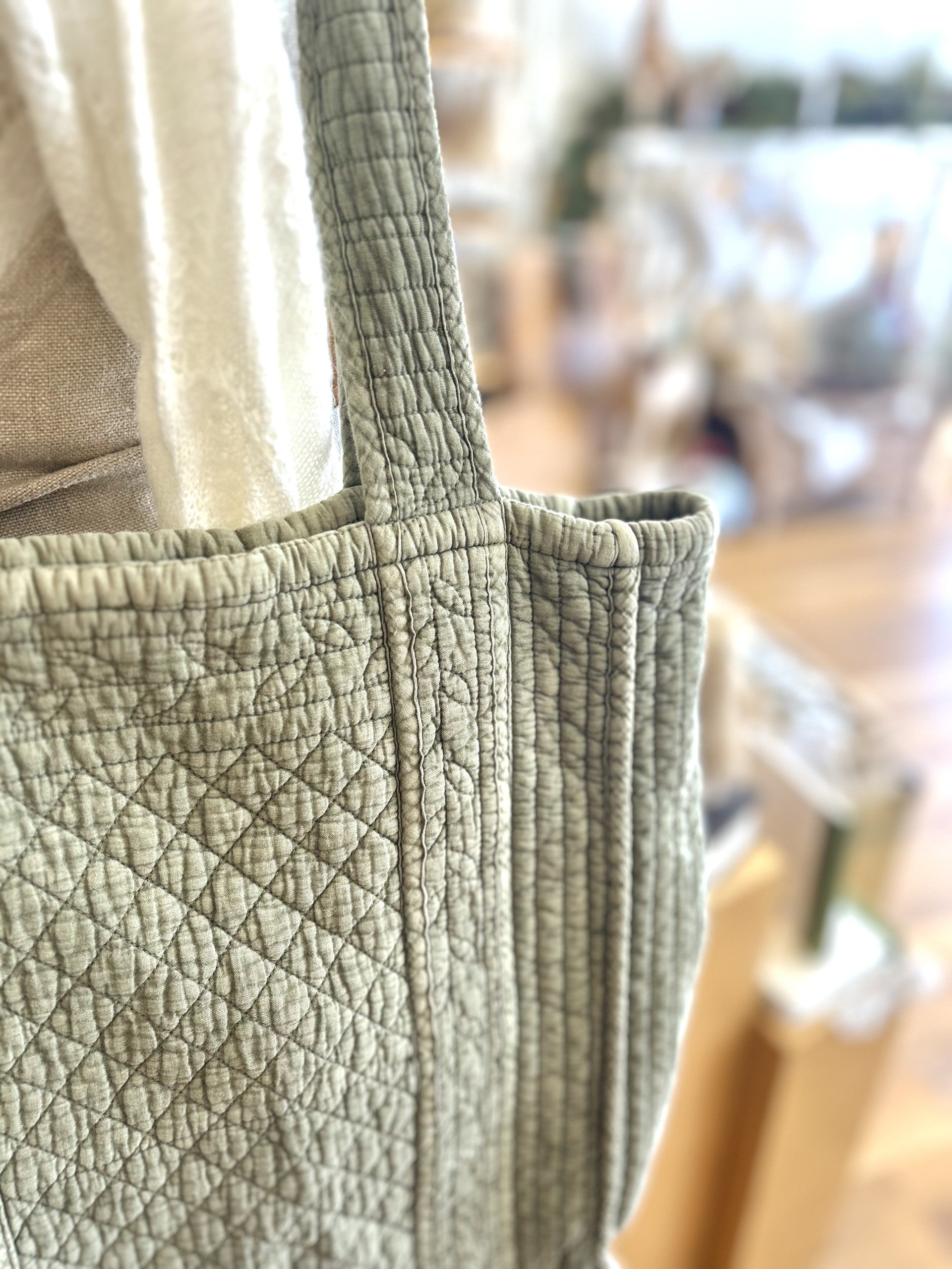 Cloud Cotton Quilted Tote Bag