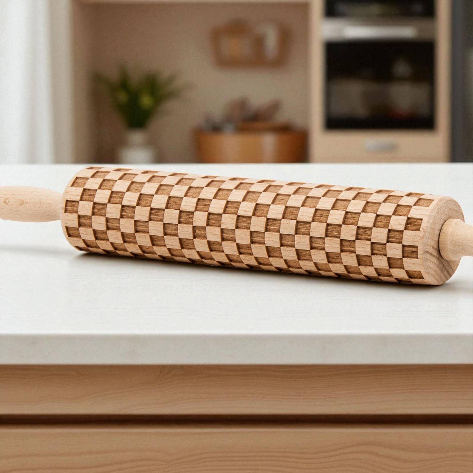 Checkerboard Courtly Rolling Pin