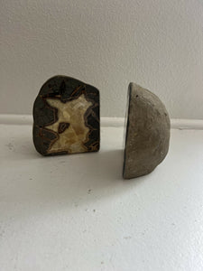 Vintage Septarian Geode Bookends