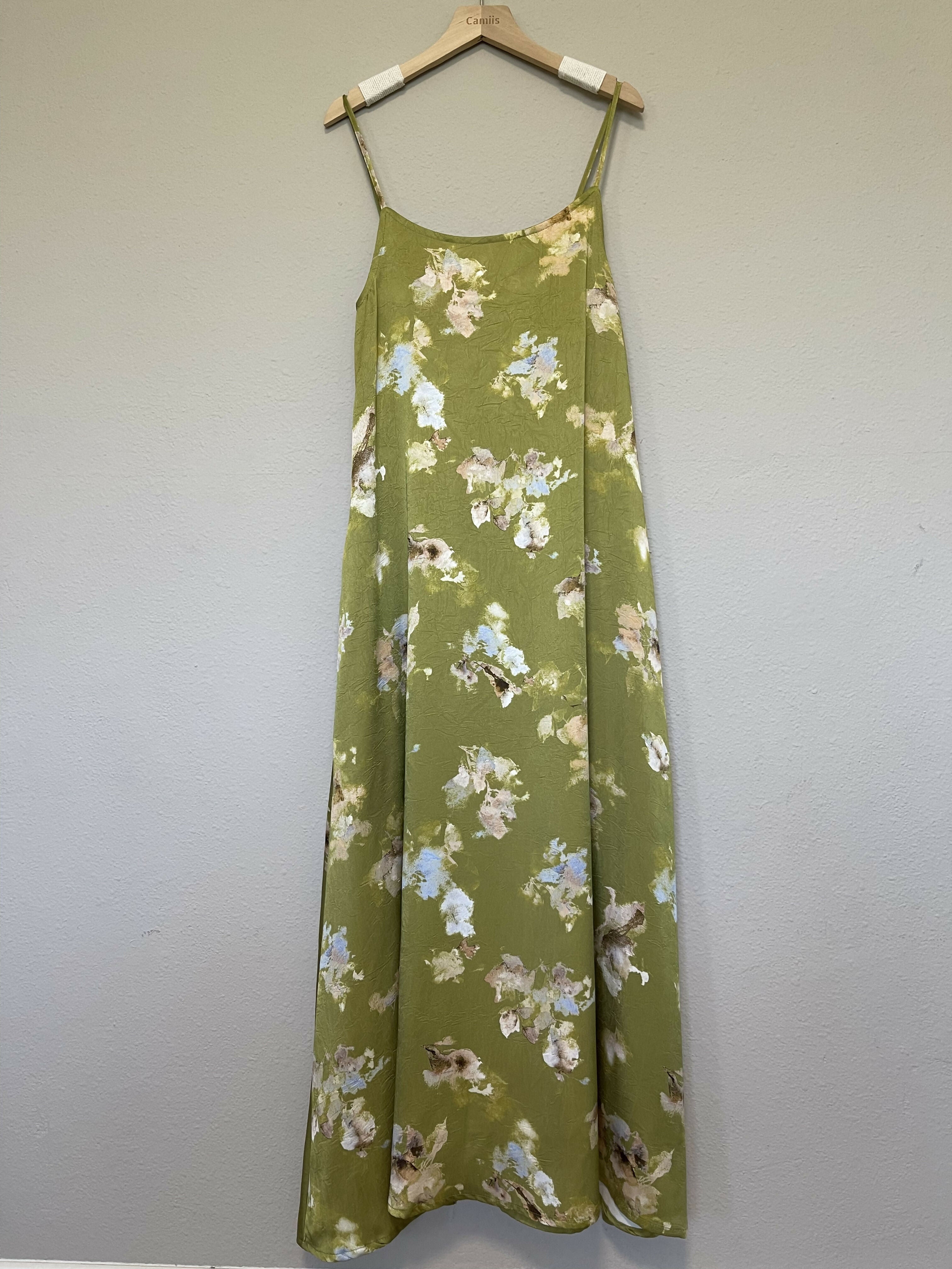 Satin Floral Maxi Dress