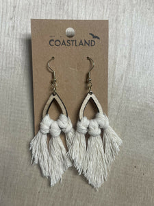 Ivory Macrame Earrings