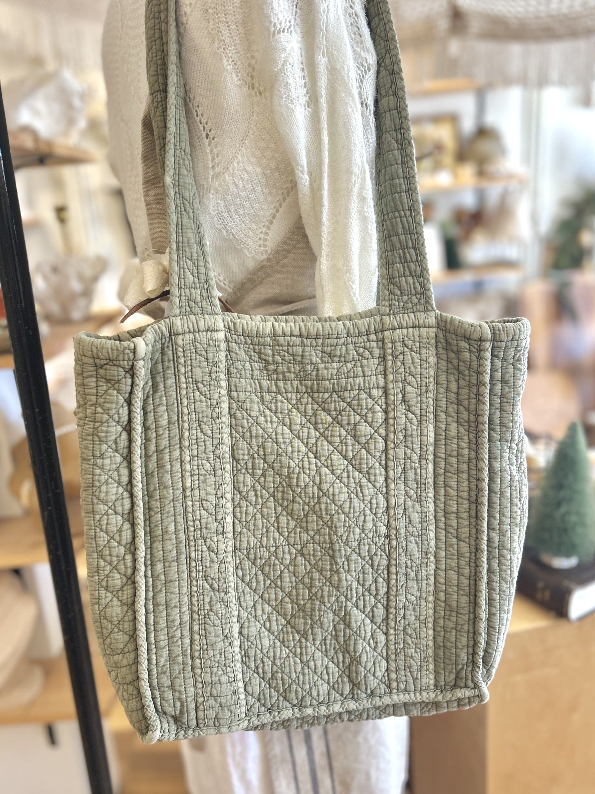 Cloud Cotton Quilted Tote Bag