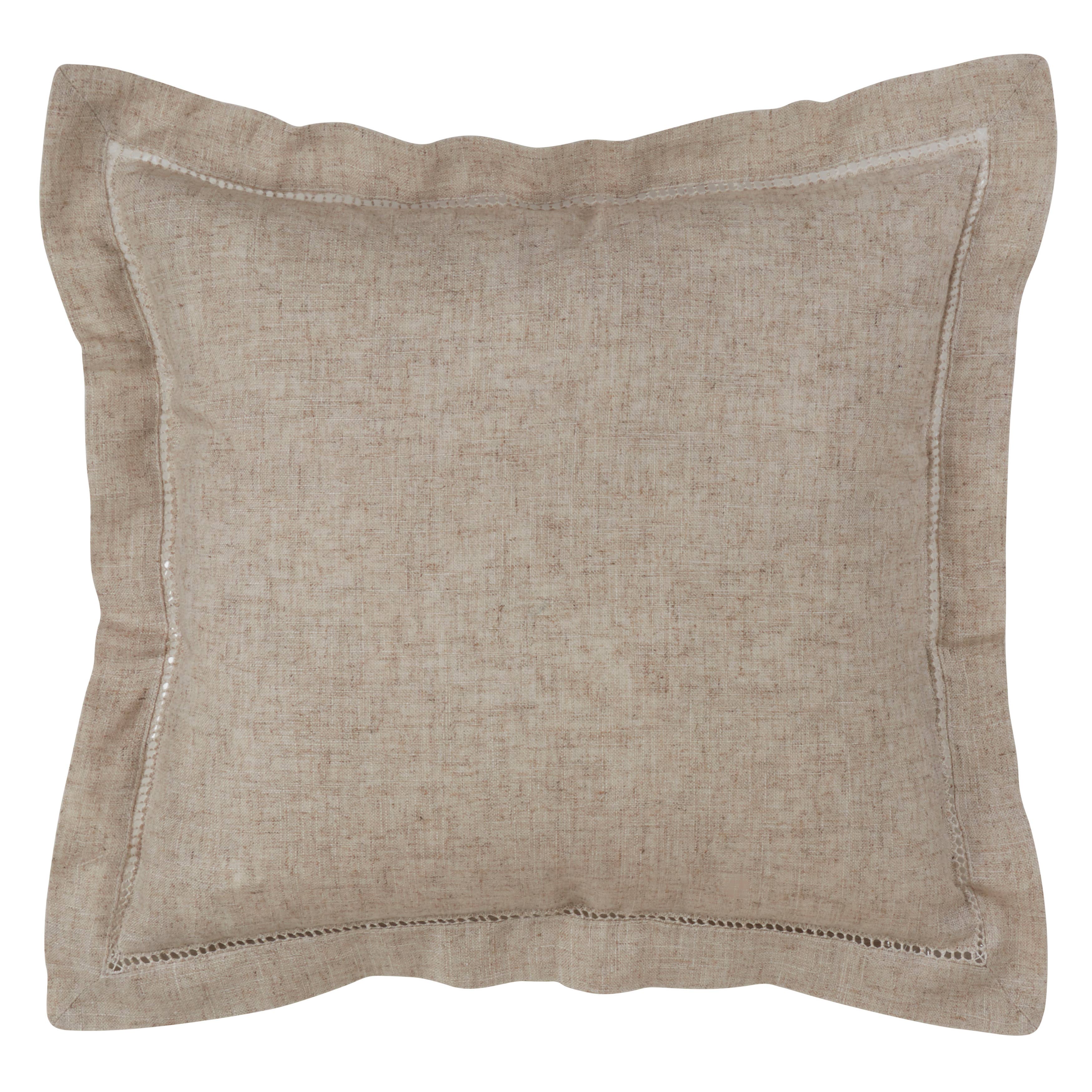 Linen Hemstitched Throw Pillow
