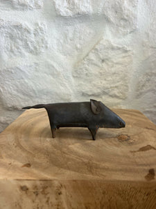 Vtg Brutalist Metal Pig