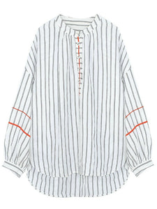 Oversized Strip Shirt in Linen