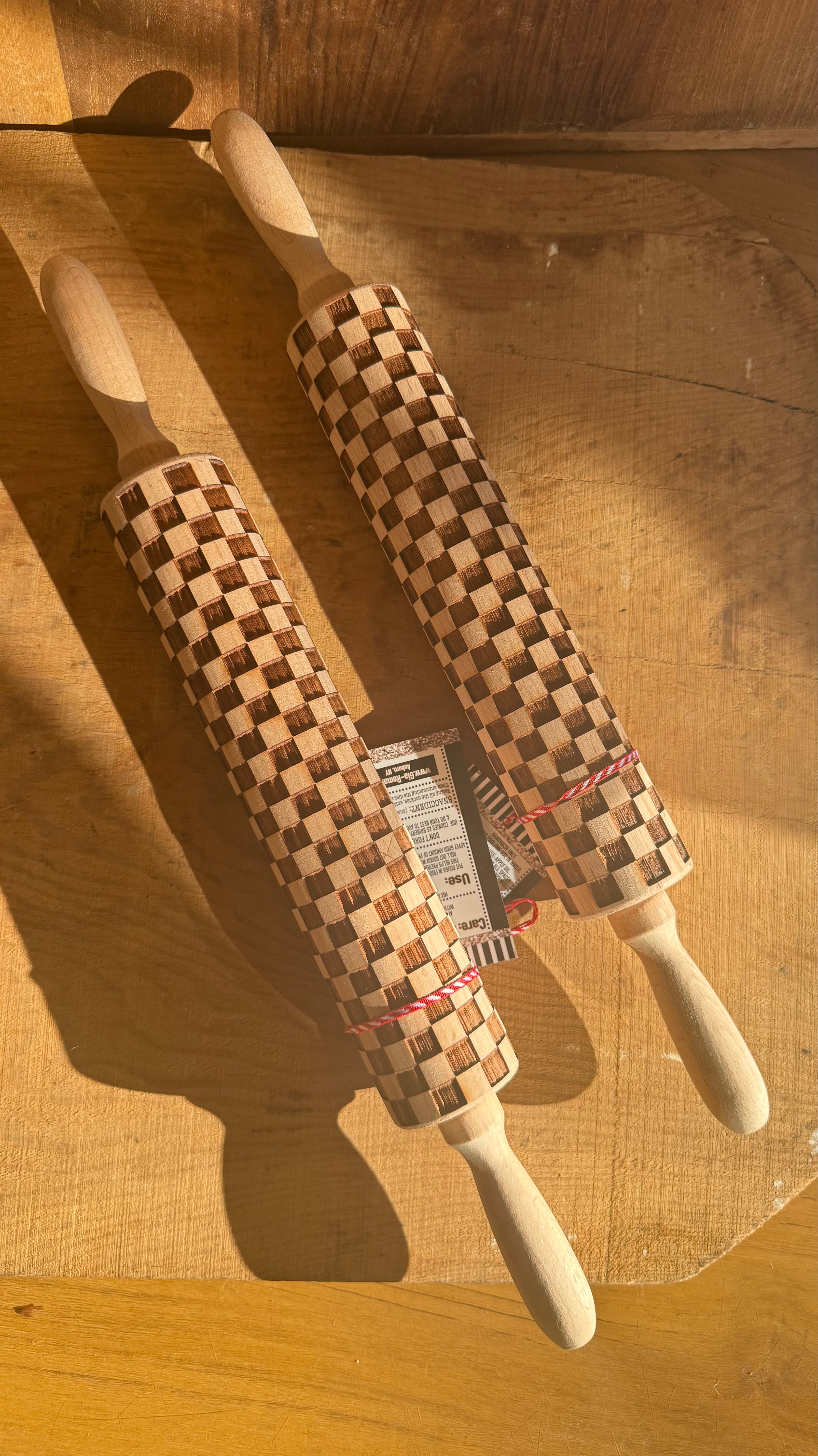 Checkerboard Courtly Rolling Pin