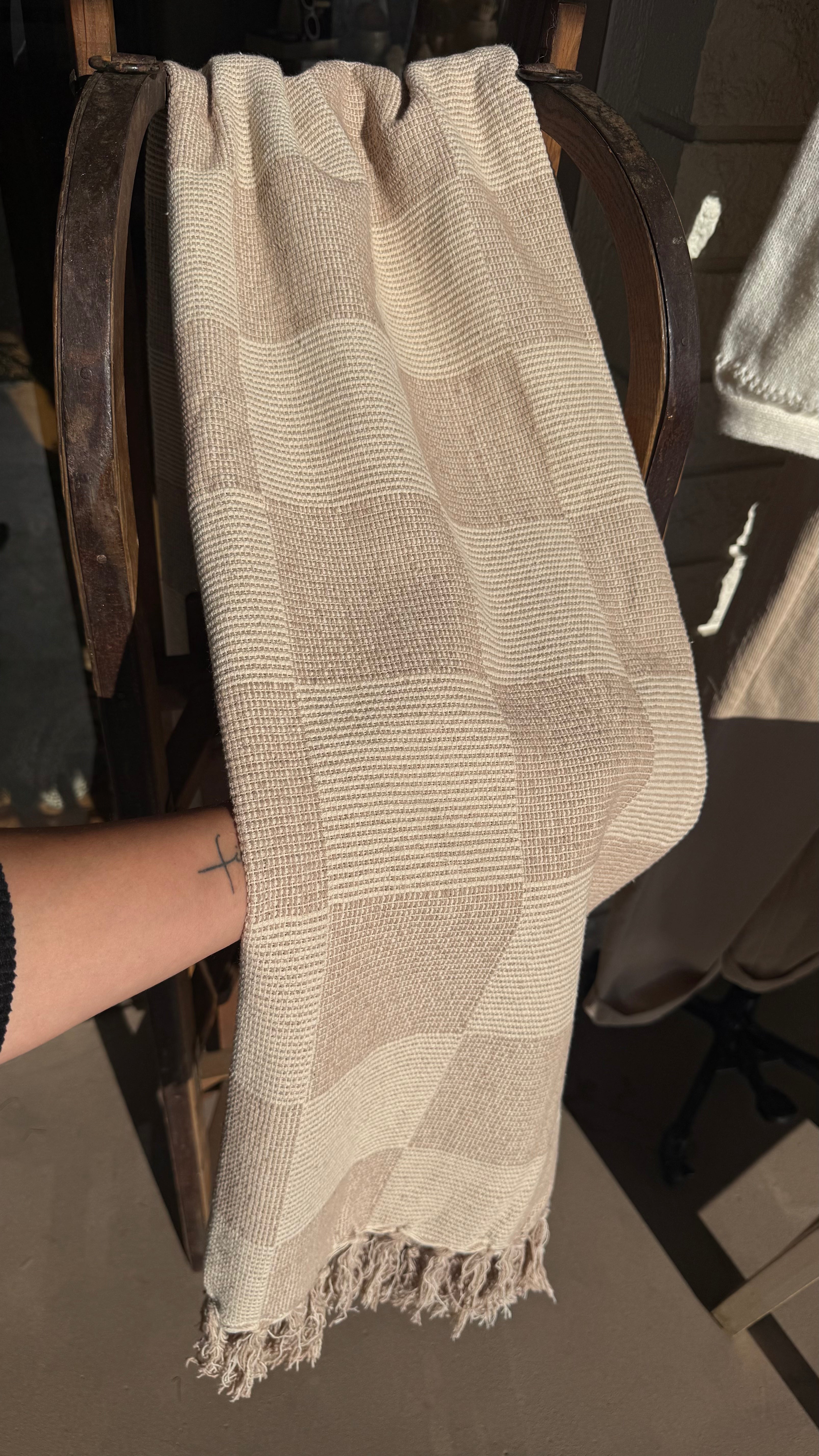 Checkerboard Ramie Cotton Throw