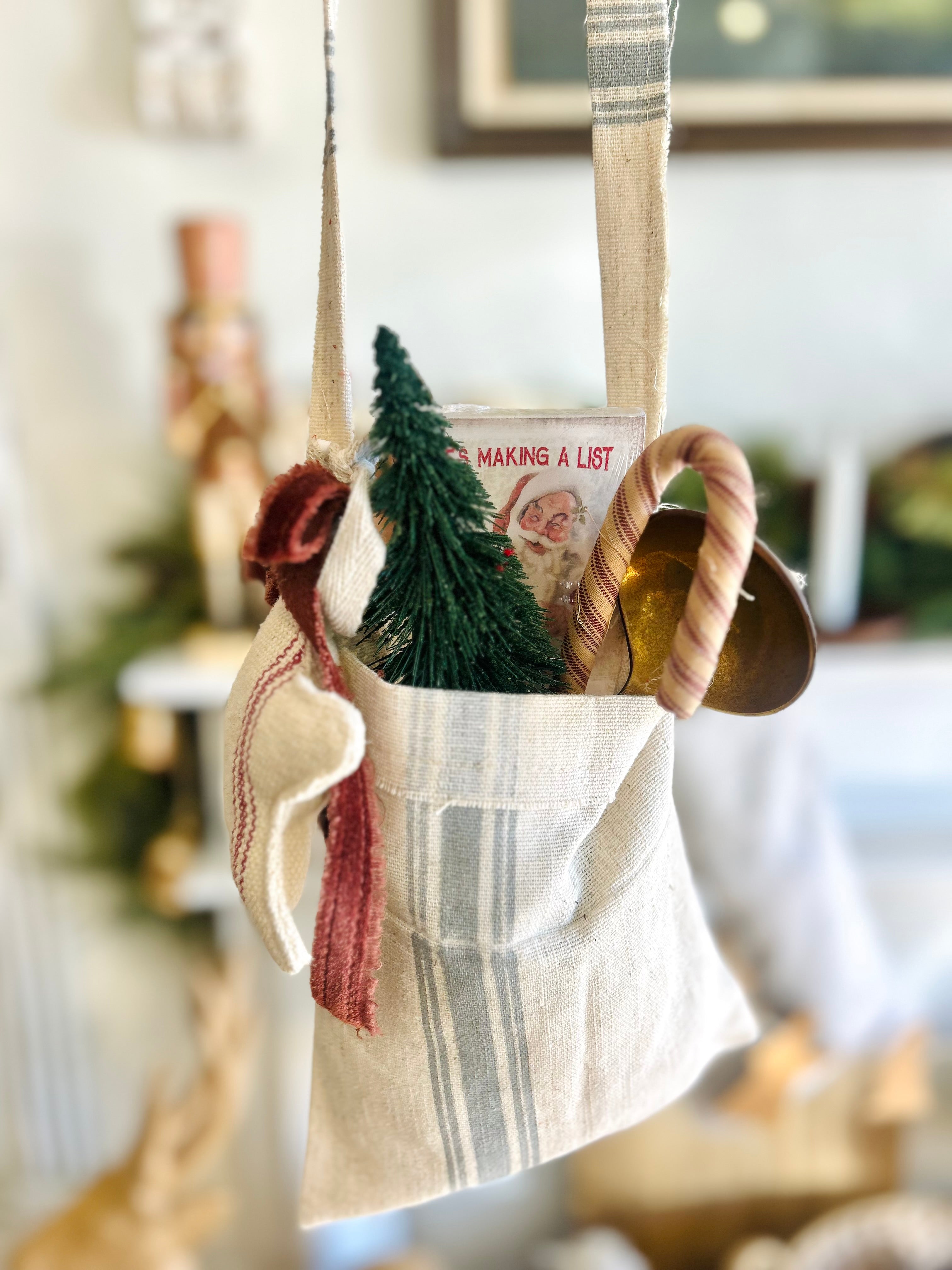 Striped Linen Mini Bag