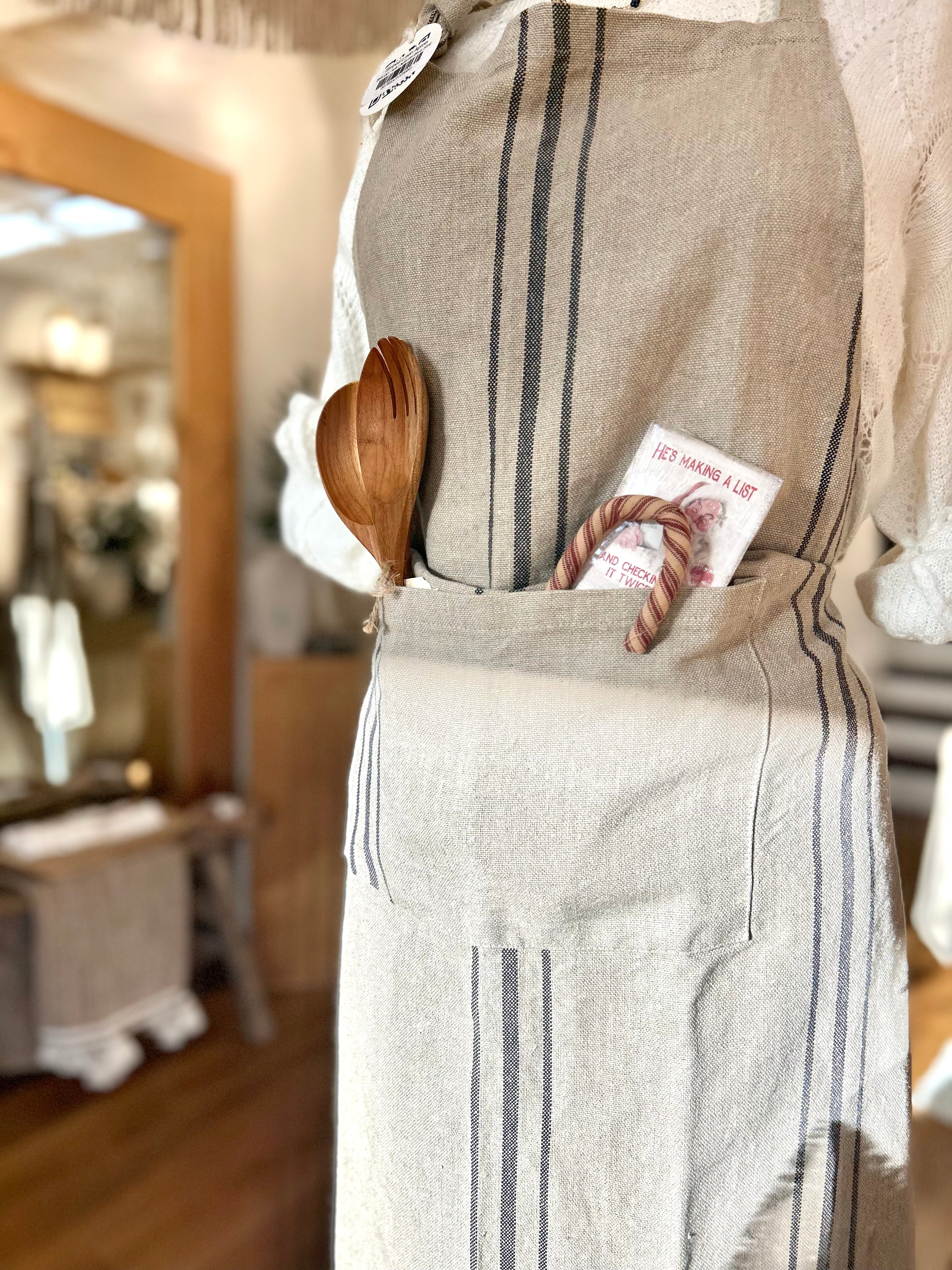 Striped Linen Apron