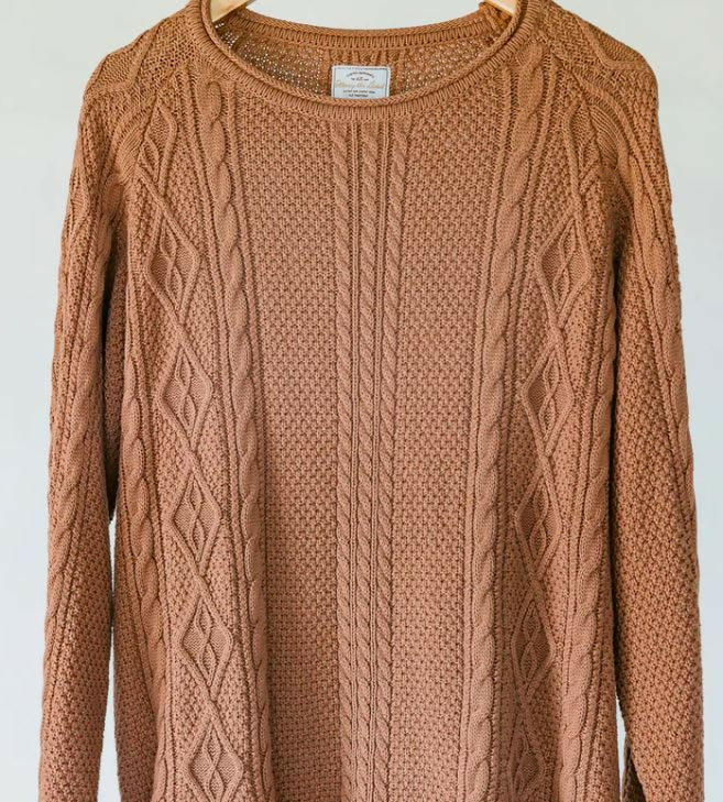 rust cable knit