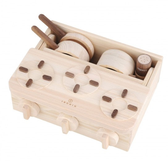 IKONIH Natural Wood Kids Kitchen Set
