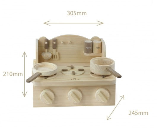 IKONIH Natural Wood Kids Kitchen Set