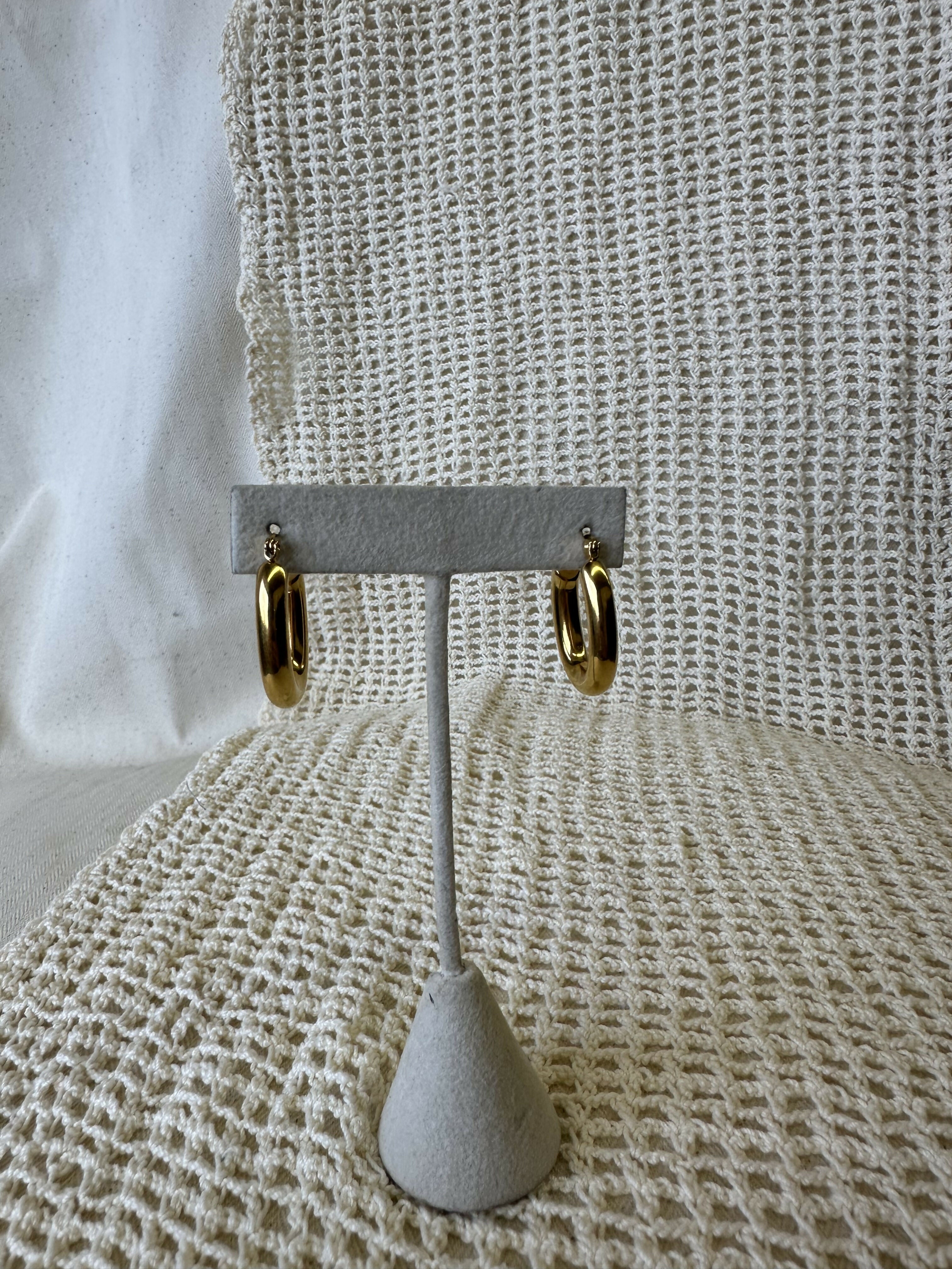 Arch Hoop Earring 18K Gold Electroplated on Brass
