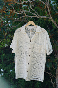 Off White Lace Shirt - L