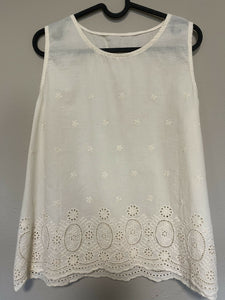 100% Cloud-Soft and Breathable Pure Cotton Embroidered Top Cream