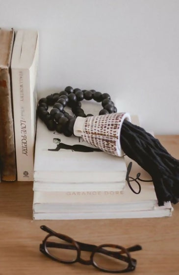 Wooden Bead Tassel Conus Shell