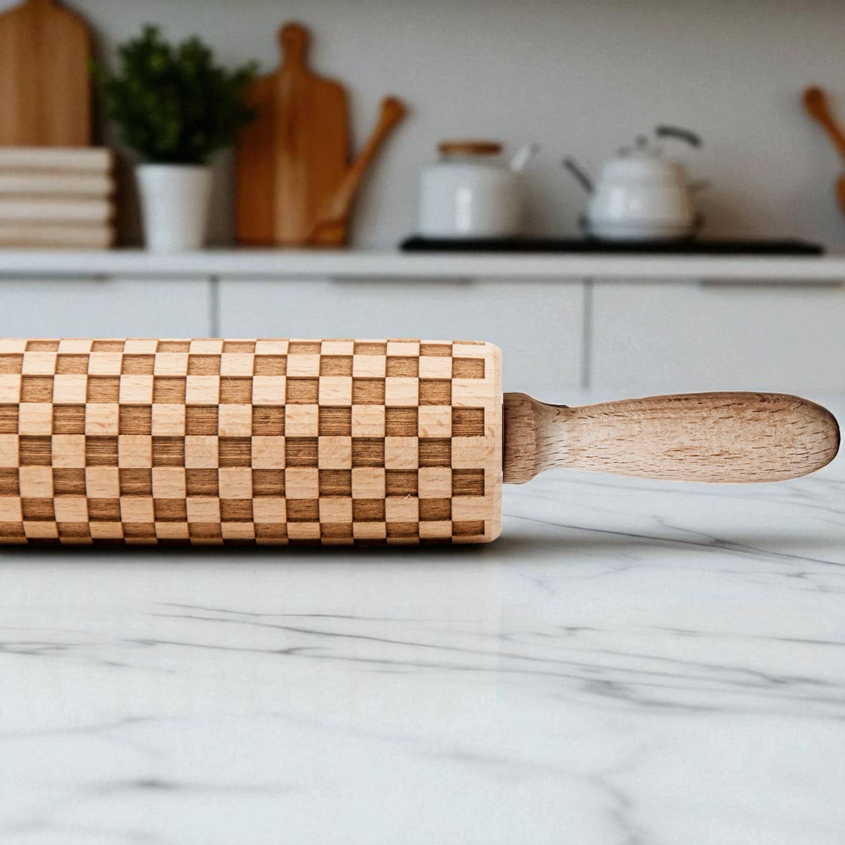 Checkerboard Courtly Rolling Pin