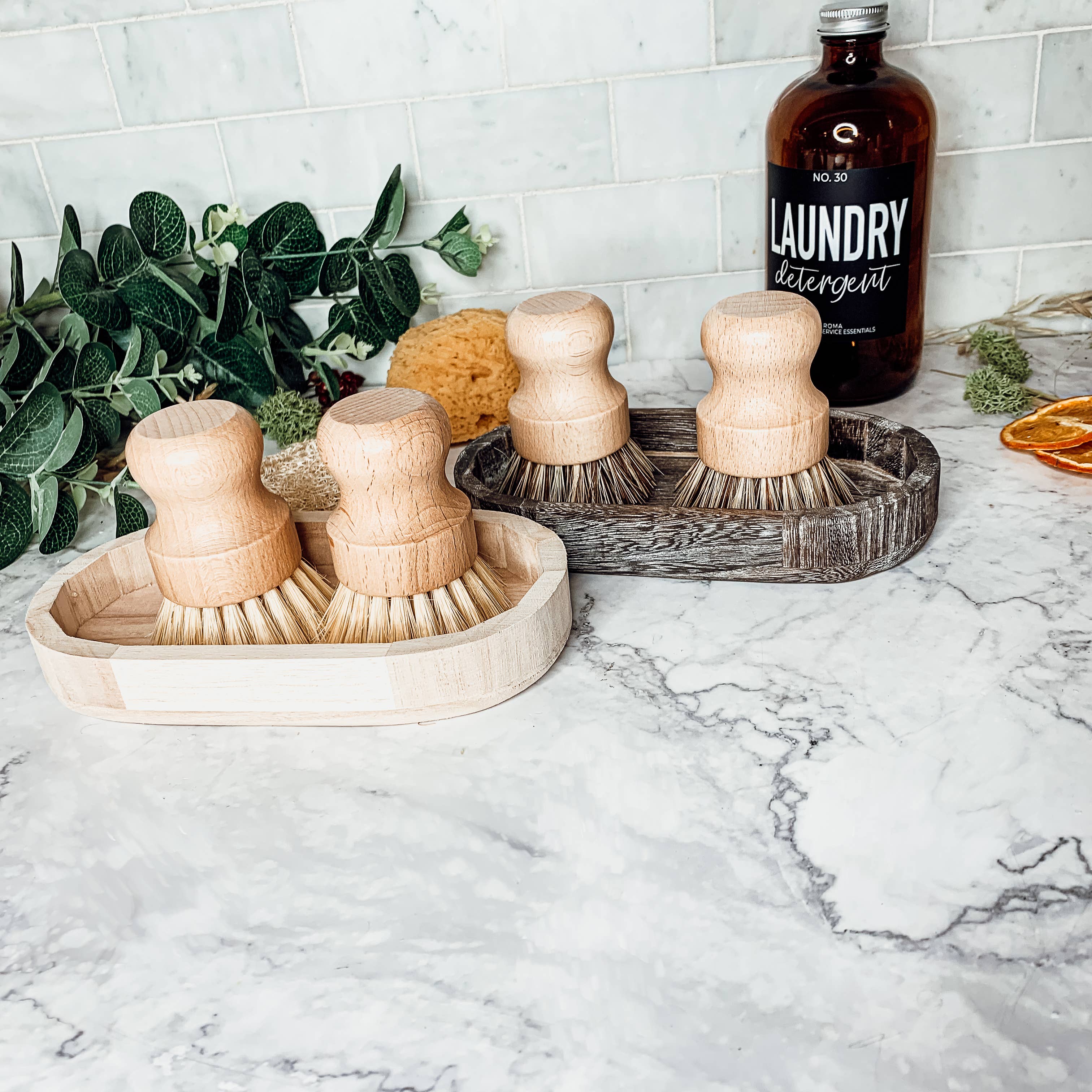 Natural Wood Sisal Cleaning Brush