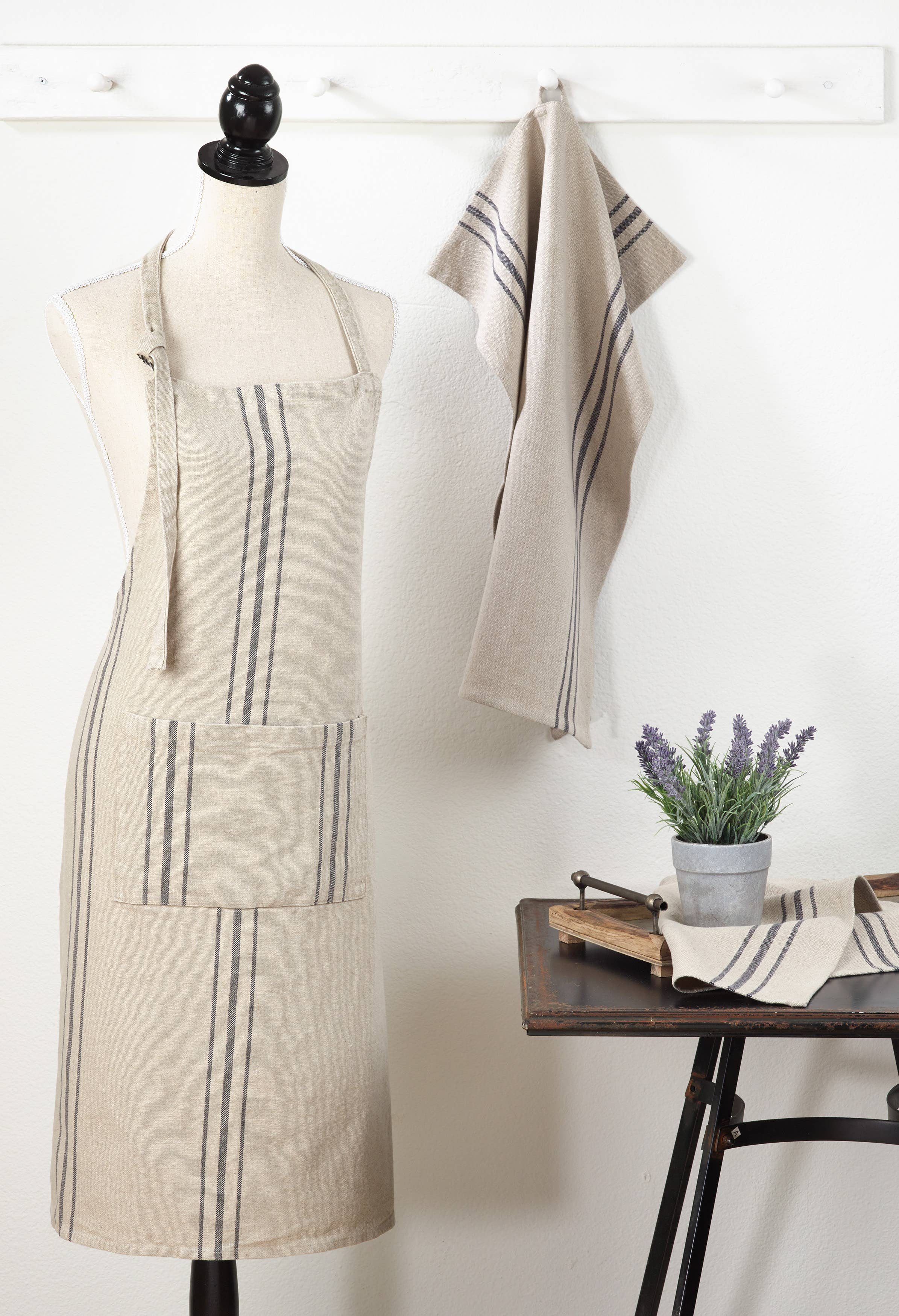 Striped Linen Apron