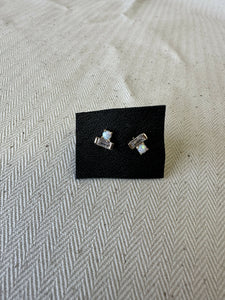 Opal Bar Baguette Studs 14K Goldfill