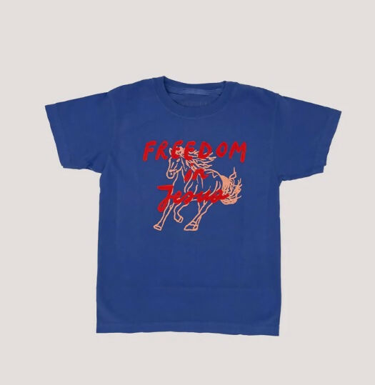 Freedom in Jesus Horse Youth Tee