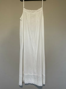 Super Soft 100% Pure Cotton Breathable Embroidered Camisole Dress White