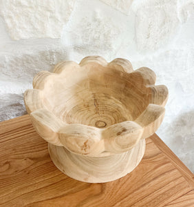 Scalloped Wood Bowl