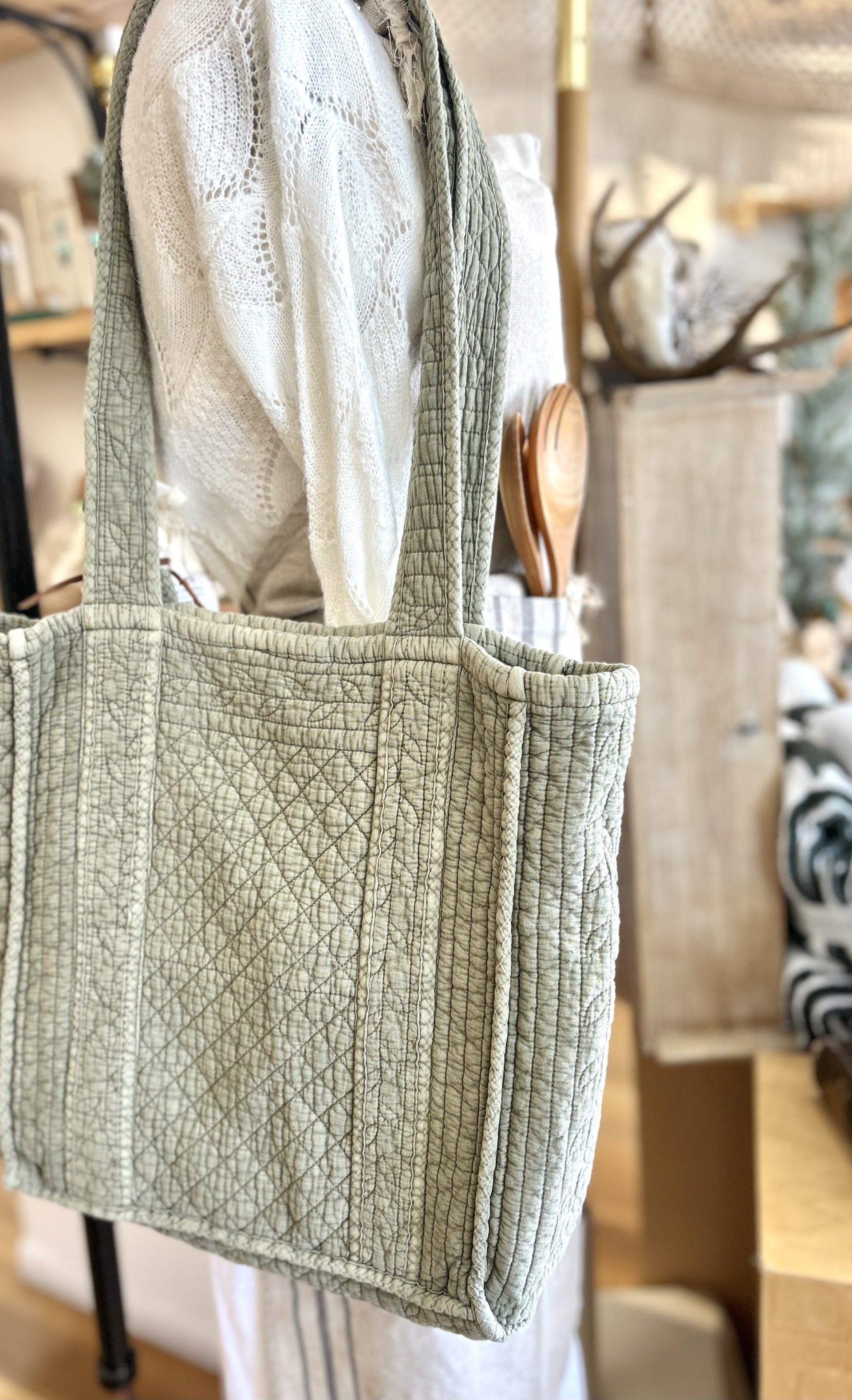 Cloud Cotton Quilted Tote Bag