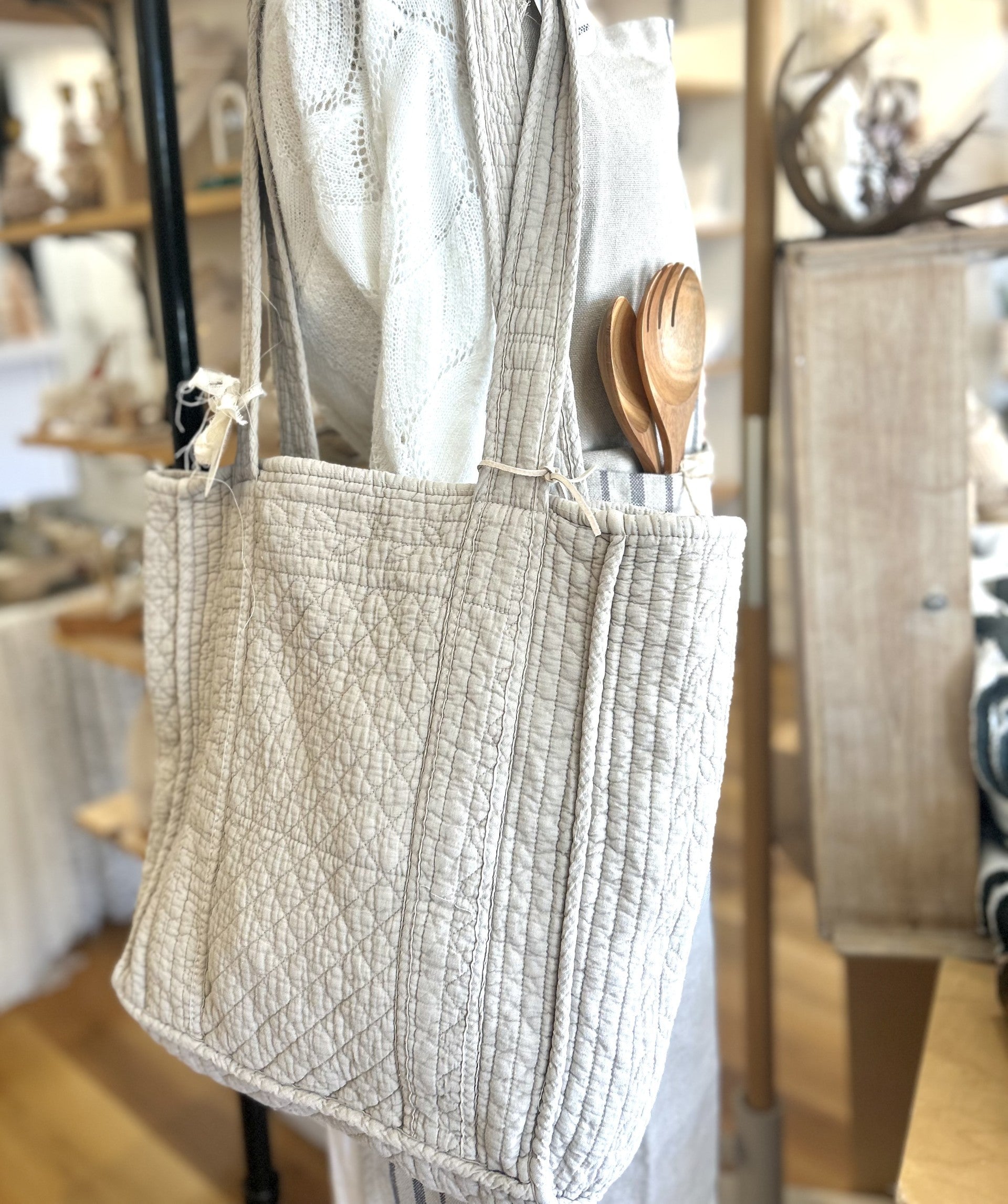 Cloud Cotton Quilted Tote Bag