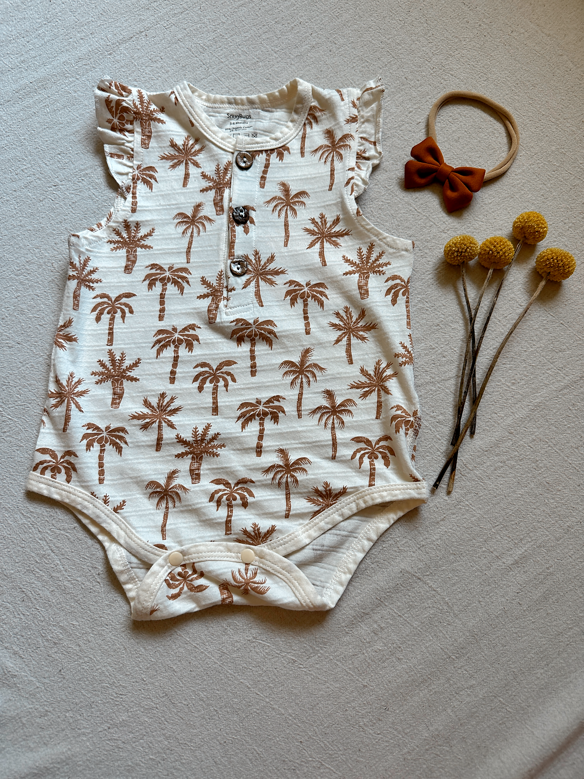 Organic Cotton Palm Flutter Bodysuit