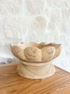 Scalloped Wood Bowl