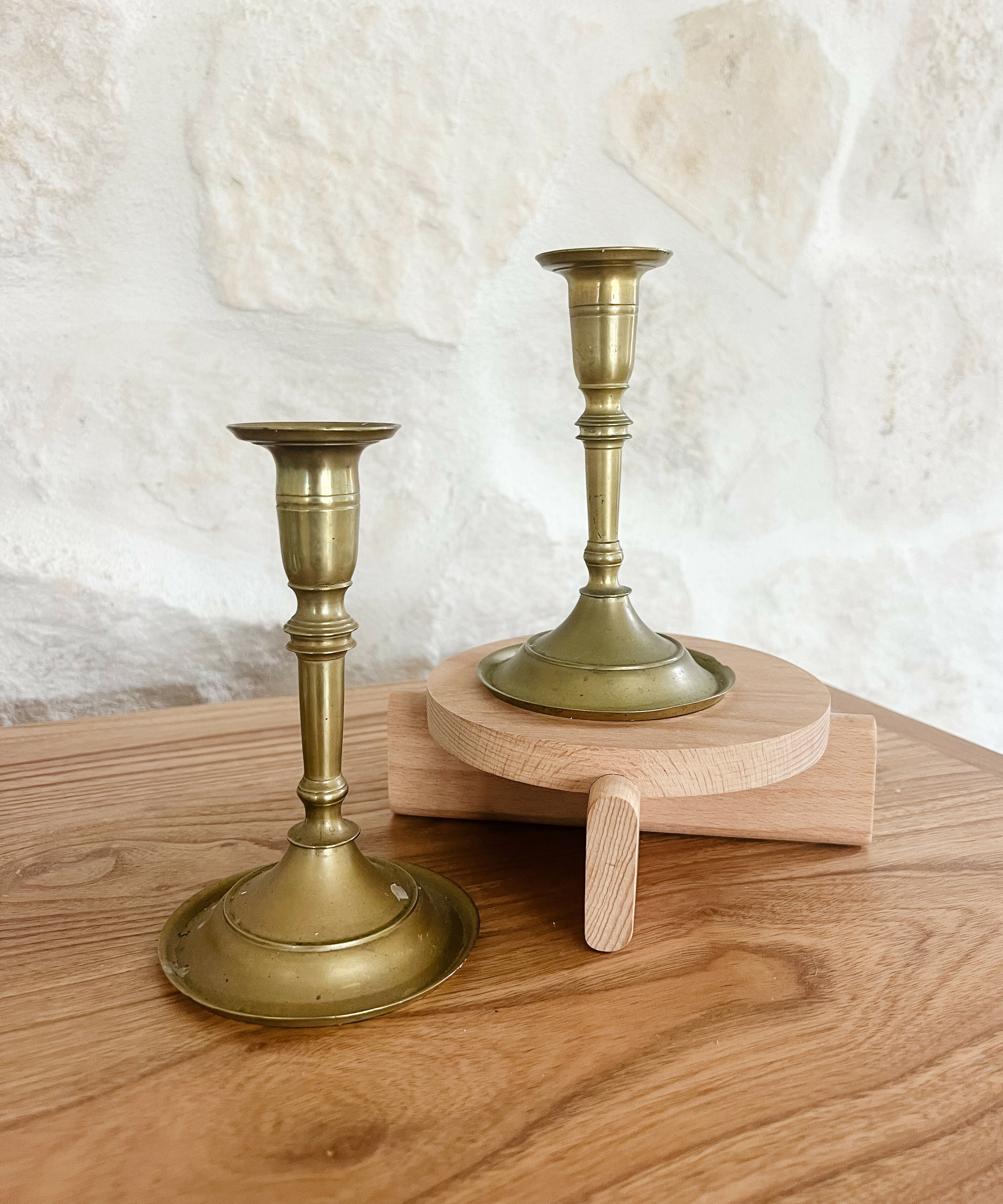 Early American Brass Candlesticks