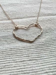 Open Heart Necklace in Gold Filled