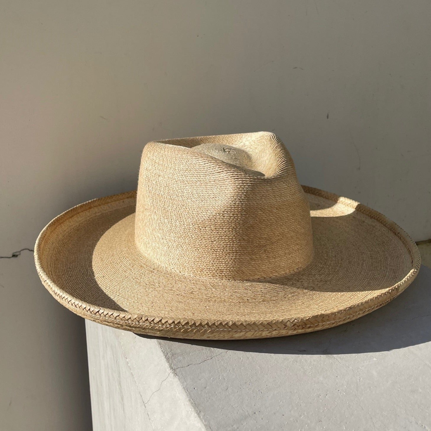 Handwoven Wide-Brim Straw Sun Hat - Natural Tan Haus of Trade Size Large Handmade Huge Large Fit Hard Shell Double Weaved Straw Shade  main image 3