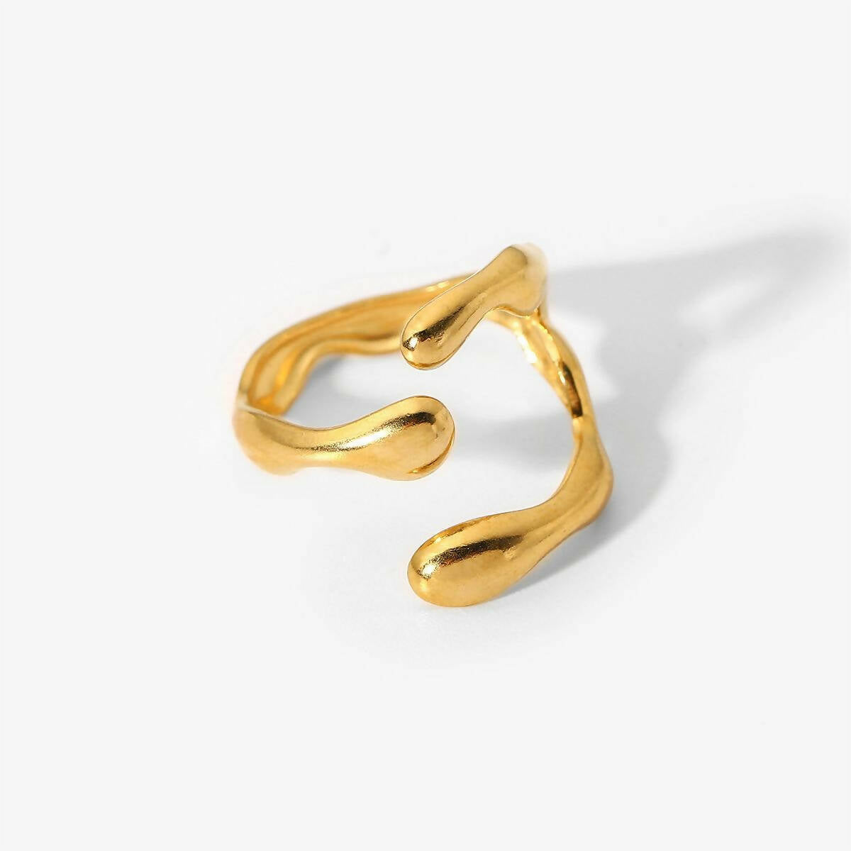18K gold-plated abstract Line Ring #27