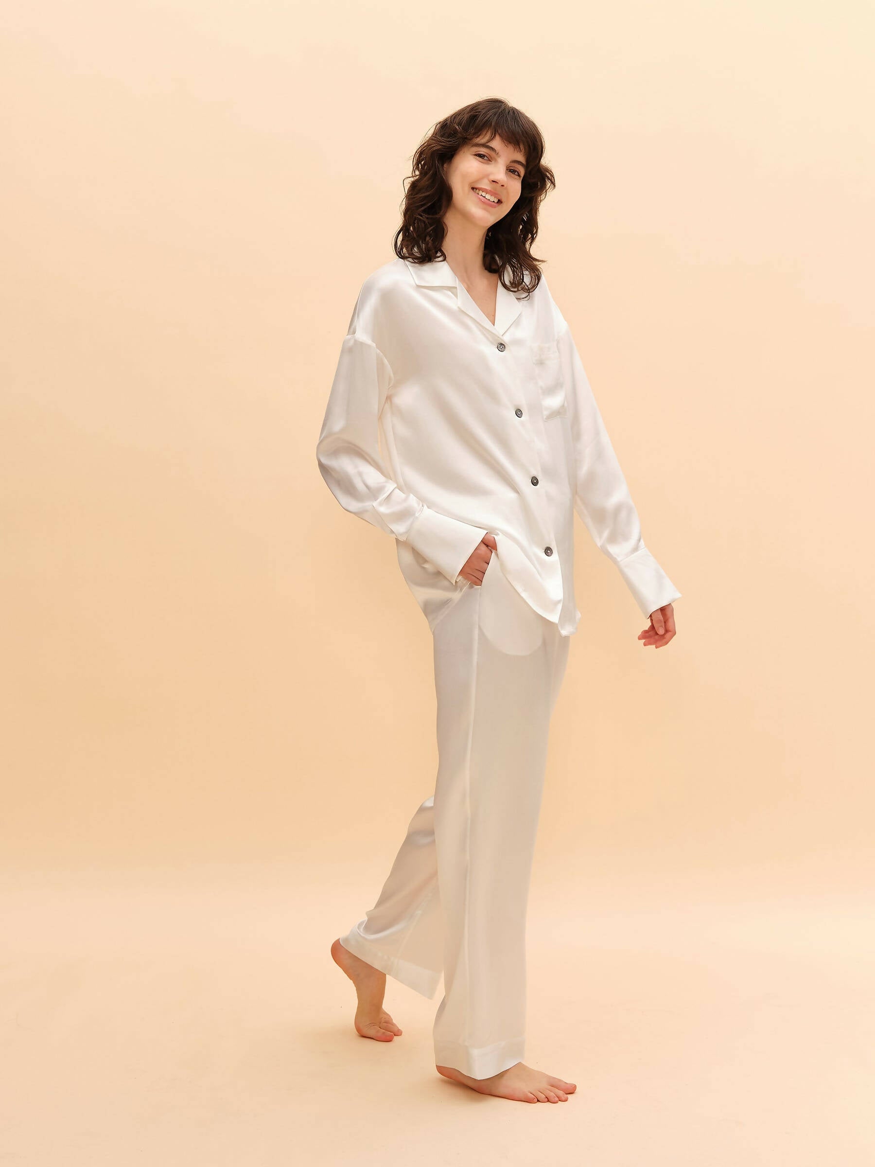 Moonwalker Silk Shirt-Moon White