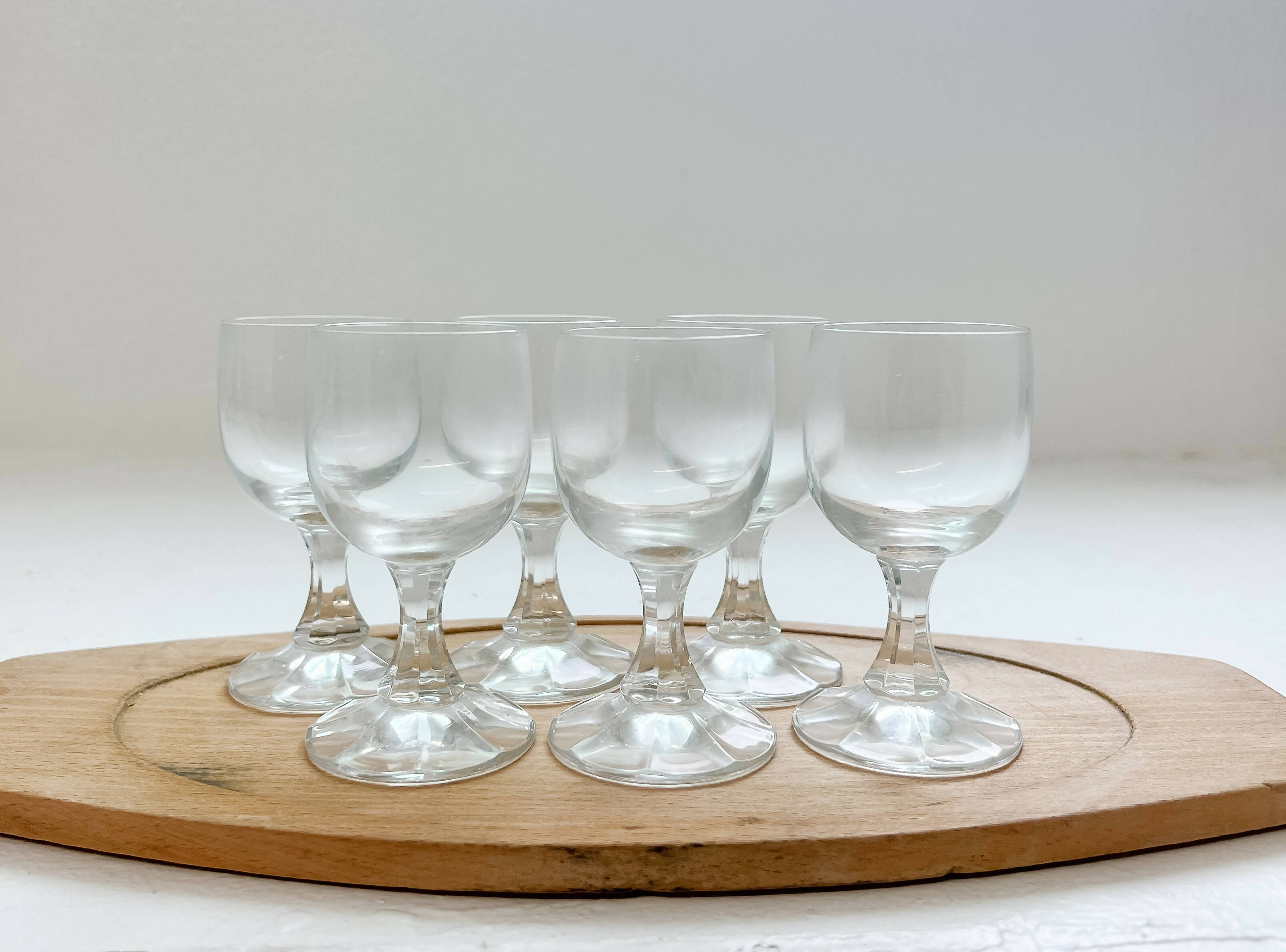 Crystal Sherry Glasses, Vtg Set of 6