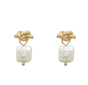 Gold-plated Baroque Pearl Earrings #18
