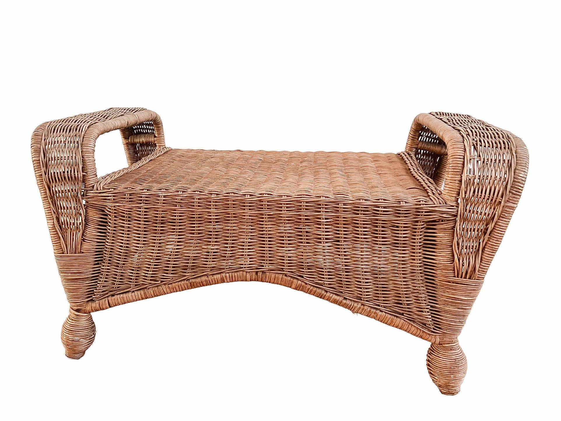Wicker Bench / Footstool, Vintage