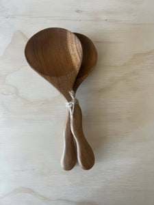 Teak Serving Set, Squiggle