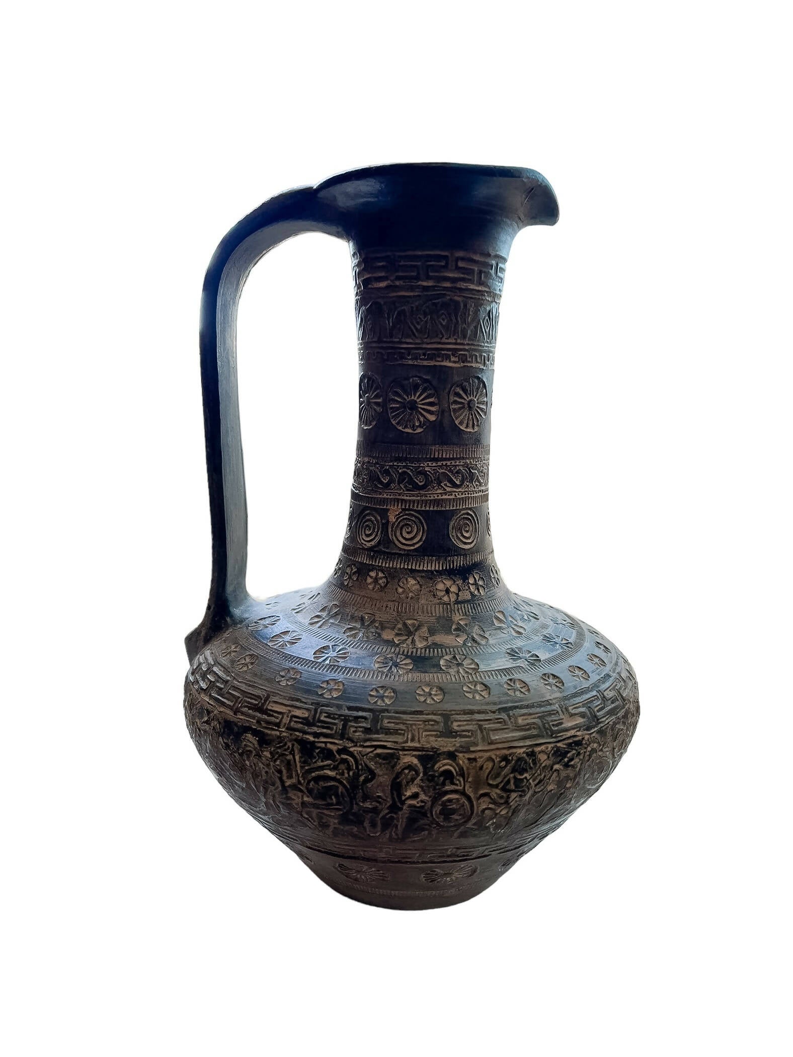 Vintage Decanter Vase, Carved