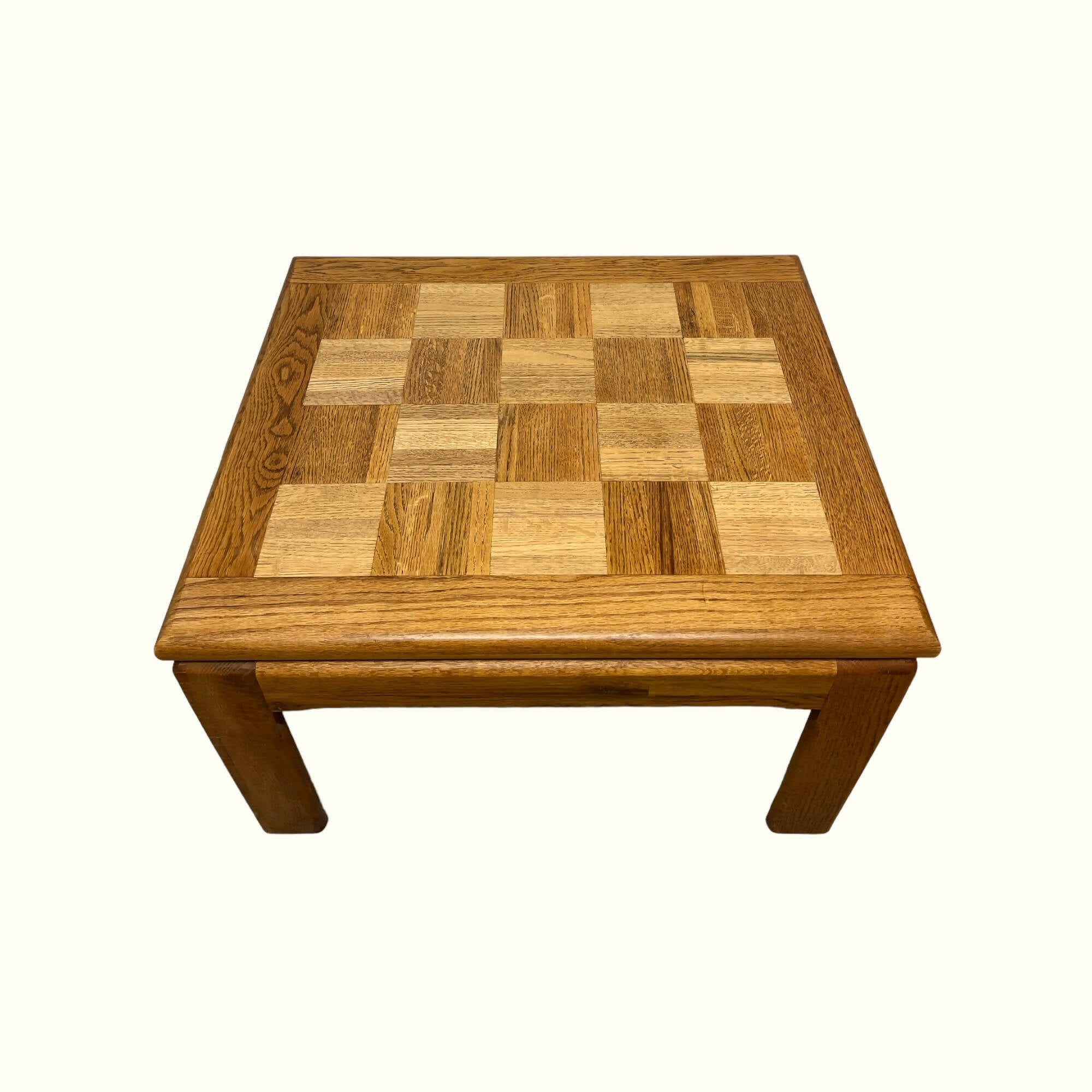 Upcycled Vtg Checkered Oak Table