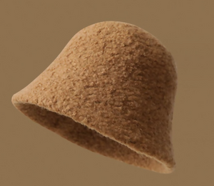 BOUCLÉ-KNIT ALPACA-BLEND BUCKET HAT （Caramel）