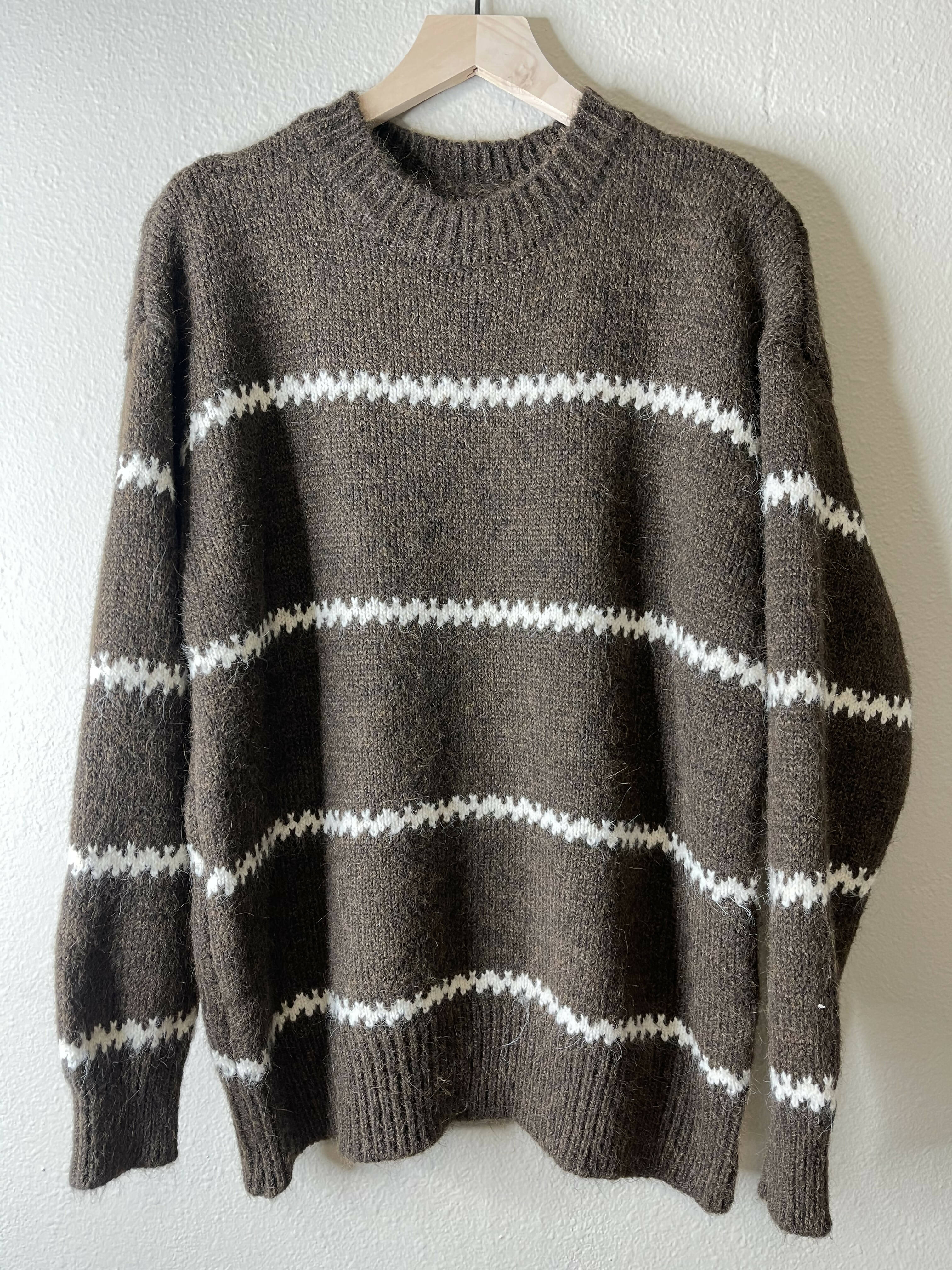 Striped Pullover Sweater (coffee)