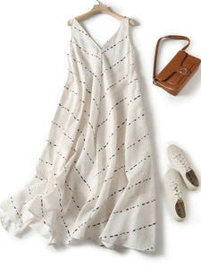 V-neck Linen Traveler Maxi Dress #5