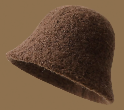 BOUCLÉ-KNIT ALPACA-BLEND BUCKET HAT (Coffee）