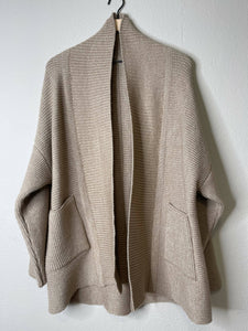 Ribbed Knitted Coat (Caramel)