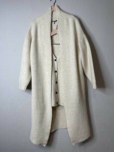 Soft Knitted Set, Sweater Vest with Long Cardigan (Oatmeal)