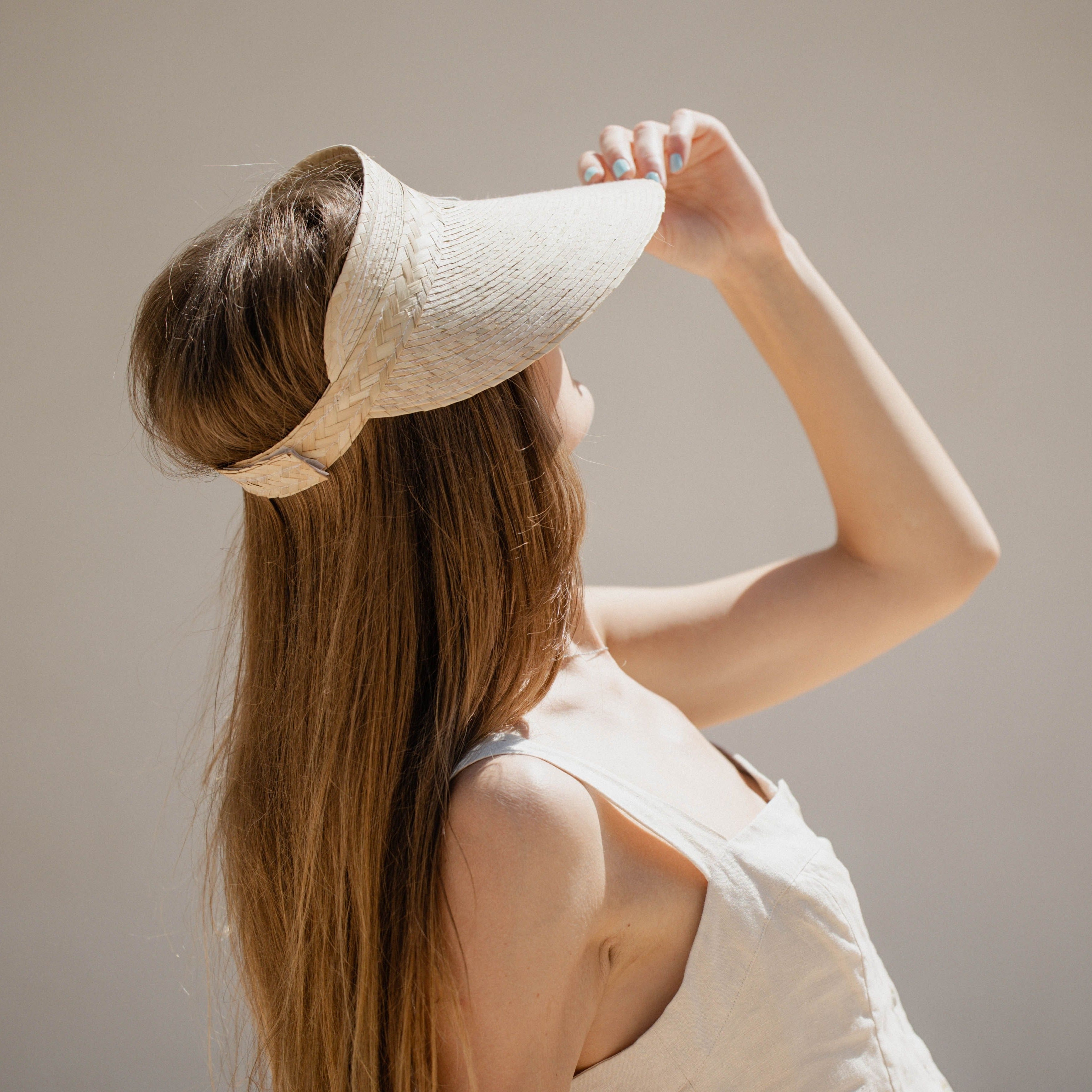 The Sunbleached Palm Straw Oversized Visor