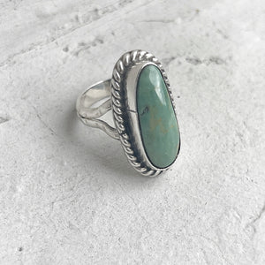 Boho Handcrafted 980 Silver Turquoise Ring